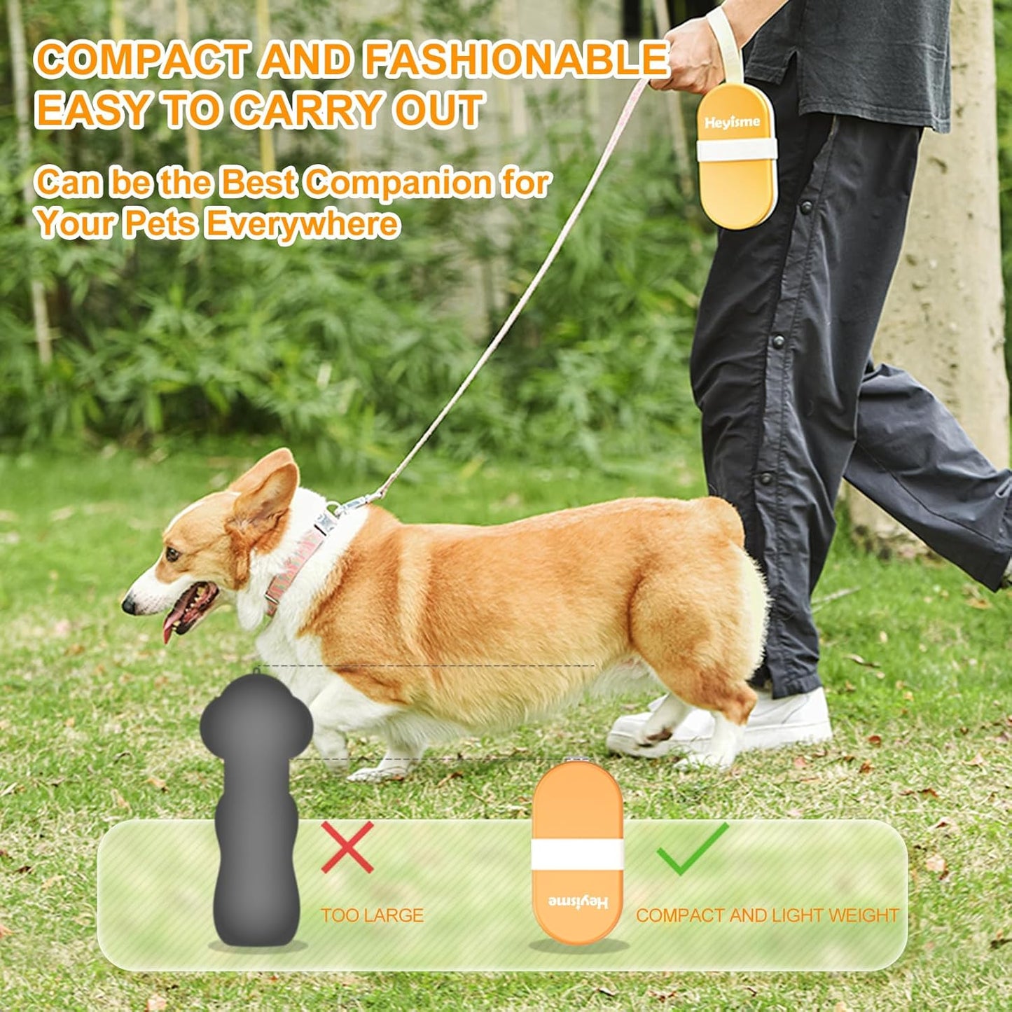 HEYISME 3-in-1 Pet Hydration & Snack Bottle